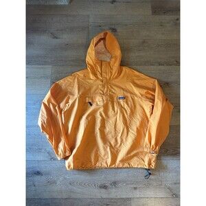 Patagonia Pullover Jacket Mens Large Orange Hooded Ripstop Windbreaker Outdoor